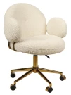 Кресло офисное Клауд-2 DR-1252-A-OF, 65х63х89, ткань букле белый/золотые ноги Кресло офисное Клауд-2 DR-1252-A-OF, 65х63х89, ткань букле белый/золотые ноги