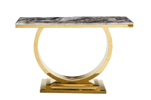 Стол-консоль Лира IST-806,120х40х76 см, темно-серый/золотой