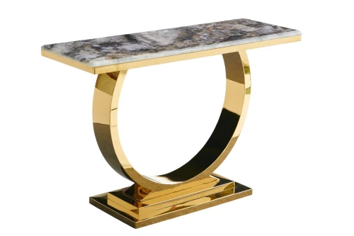 Стол-консоль Лира IST-806,120х40х76 см, темно-серый/золотой