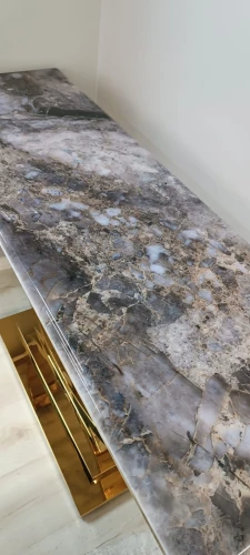 Стол-консоль Лира IST-806,120х40х76 см, темно-серый/золотой