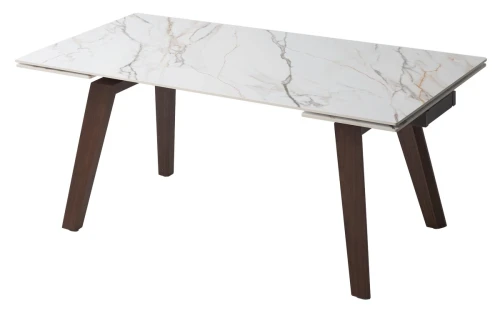 Стол BETIS 180 MATTE GILDED WHITE SOLID CERAMIC / Орех, ®DISAUR