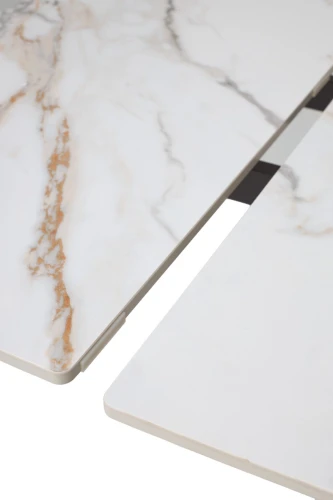 Стол BETIS 180 MATTE GILDED WHITE SOLID CERAMIC / Орех, ®DISAUR
