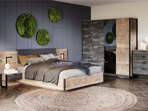 Кровать «Стокгольм» 160 МИ без основания под матрас, Дуб гранж песочный