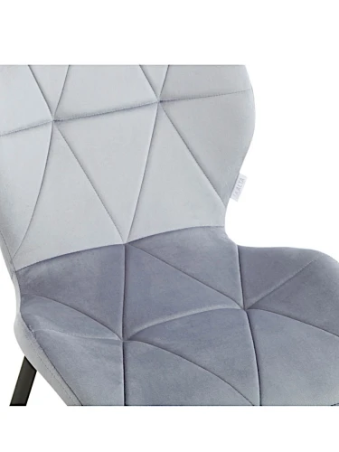 DC826 Стул мягкий, СЕРО-ГОЛУБОЙ#G62-85 велюр, каркас металл черный КРУГЛЫЙ