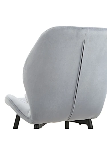 DC826 Стул мягкий, СЕРО-ГОЛУБОЙ#G62-85 велюр, каркас металл черный КРУГЛЫЙ