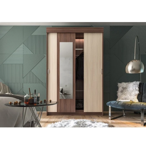 Шкаф-купе Бассо, ясень шимо темный/ясень шимо светлый