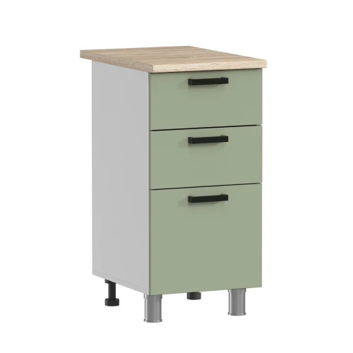 Готовая кухня ГК Аленушка 1,6м  Лаванда Фиcташка/Фисташка,скоба черный,черный