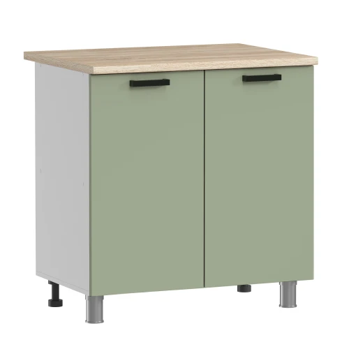 Готовая кухня ГК Аленушка 1,6м  Лаванда Фиcташка/Фисташка,скоба черный,черный