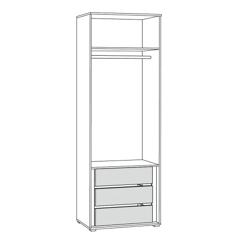 Шкаф для одежды Остин 13.336.02, Серый графит, Дуб золотой