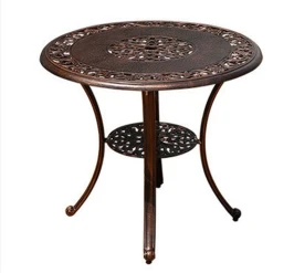 Стол круглый из литого алюминия ВИНТАЖ «VINTAGE» D80 арт.6065  -  Bronze