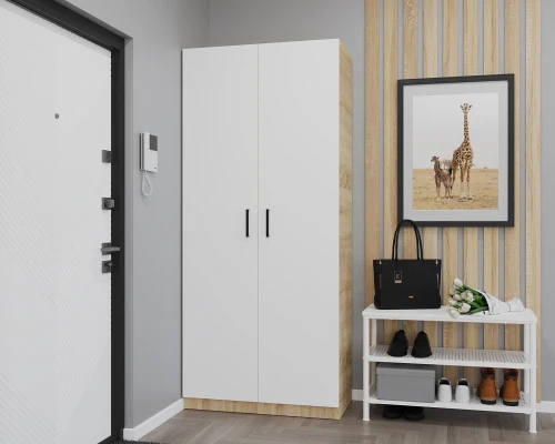 Шкаф ШР-1, Белый/Дуб Сонома