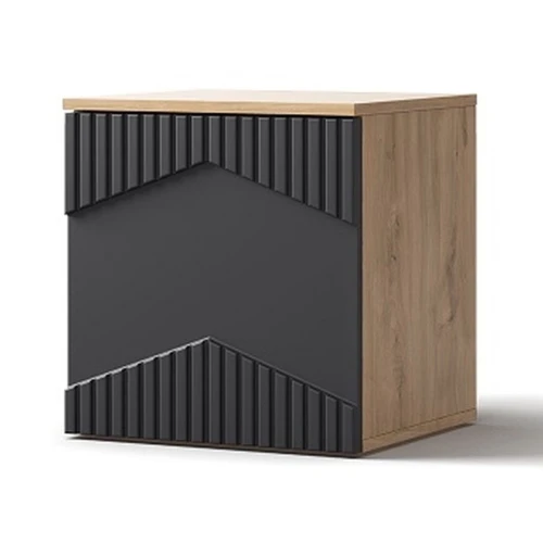 Тумба «Оливия» ЛВ КМК 0971.17, дуб наварра/шагрень черная