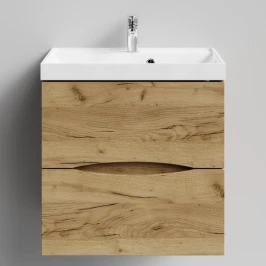 Тумба Лайт 60 подвесной, Дуб Тортуга ПВХ 2357-43 Vodok с раковиной в комплекте