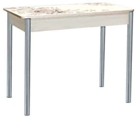 Нью йорк фотопечать стол обеденный раздвижной / кофейные цветы/дуб молочный/металлик