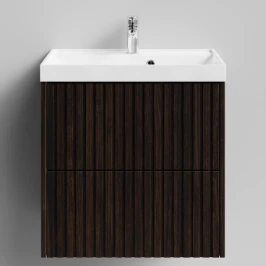 Тумба Тач 60 подвесной, Палисандр ПВХ 43101 Vodok с раковиной в комплекте