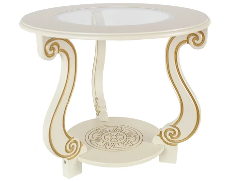 Стол журнальный Грация (С) слоновая кость/золото