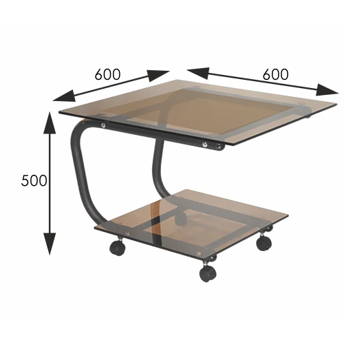 Стол журнальный Дуэт 9 черный/ тонированное