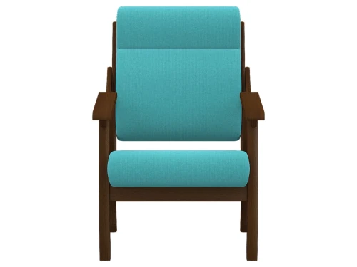 Кресло Вега 10 ткань бирюза, каркас орех