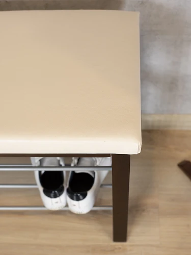 Банкетка BeautyStyle 4 темно-коричневый/экокожа бежевый