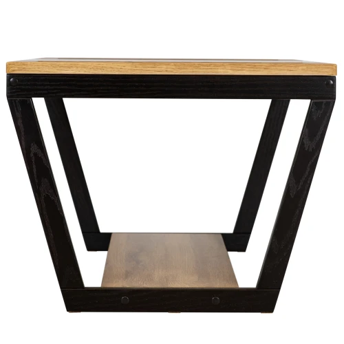 Стол журнальный BeautyStyle 33 дуб вотан/черный/стекло черное