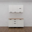 МК Аленушка 1,4м с ящ. Магнолия Молочный,скоба черный,сонома