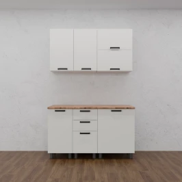 МК Аленушка 1,4м с ящ. Магнолия Молочный,скоба черный,сонома