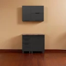 МК Аленушка 1м с 3 ящ. Магнолия Сталь,скоба черный,сонома