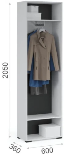 Шкаф «Йорк» 2д, Белый/белый глянец