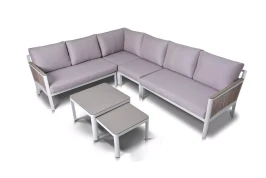 "Париж" угловой модульный диван, каркас из алюминия, цвет серый