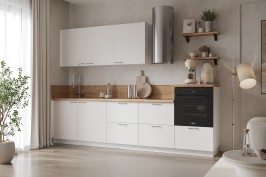 Готовая кухня КГ 3000 ПВХ, Белый софт матовый Арника РМ в.5