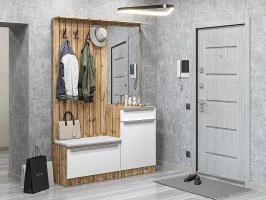 Готовая прихожая Стиль-02 Silky White/Дуб Вотан