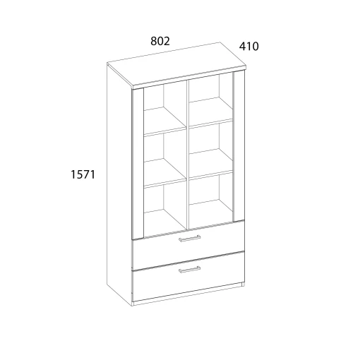 DOORSET, Шкаф открытый 2S6N. Цвет ДУБ НАВАРРА