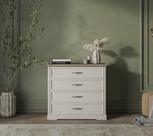 TOSCANA NEW, Комод 4S. Цвет ПЕРСИДСКИЙ ЖЕМЧУГ/КАНЬОН