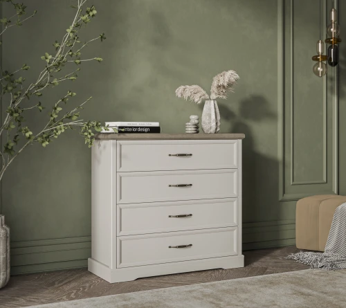 TOSCANA NEW, Комод 4S. Цвет ПЕРСИДСКИЙ ЖЕМЧУГ/КАНЬОН