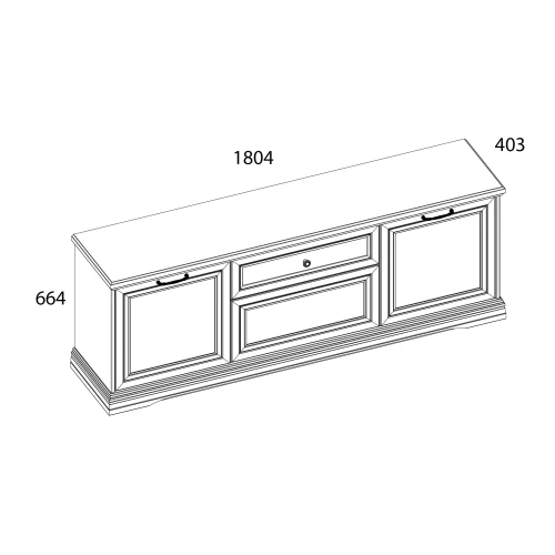VALENCIA, Тумба RTV 3D1S. Цвет СЕРЫЙ