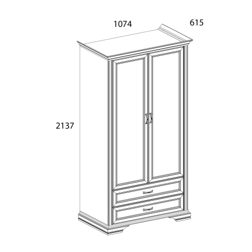 Шкаф 2DG2S, MONAKO, цвет Сосна винтаж/дуб анкона