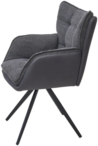 Стул ORTEGA 180 град.поворот. Brego-16 Темно-серый, ткань/ Maison 95 Темно-серый, PU/Черный, ®DISAUR
