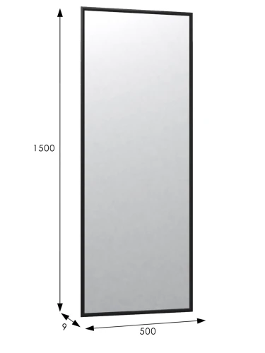 Зеркало настенное в раме Сельетта-5, черный 150 см х 50 см