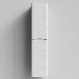 Пенал Адель 30 (2 двери) подвесной, Белый камень ПВХ 57805, правый, бельевая корзина