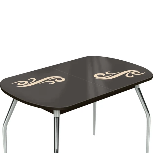 Стол «Ривьера» Смок 120x80 стекло молочный, опоры хром