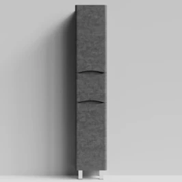 Пенал Адель 35 (1 ящик, 2 двери) напольный, Серый камень ПВХ 57806, правый, бельевая корзина