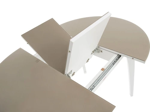 Обеденная группа (Стол Ривьера круг и 4 стула Коломбо-2), молочный