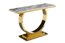 Стол-консоль Лира IST-806,120х40х76 см, светло-серый/золотой