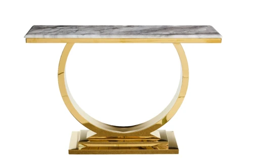 Стол-консоль Лира IST-806,120х40х76 см, светло-серый/золотой