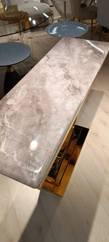 Стол-консоль Лира IST-806,120х40х76 см, светло-серый/золотой