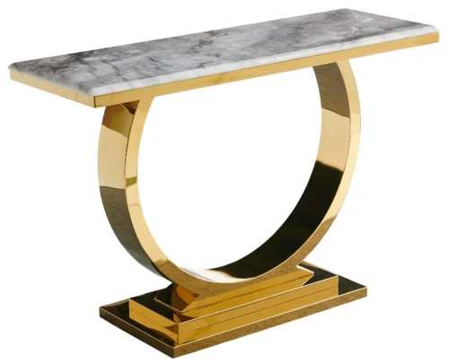 Стол-консоль Лира IST-806,120х40х76 см, светло-серый/золотой