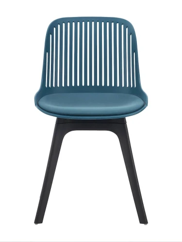 DC270 Стул пластиковый, ТЕМНО-СИНИЙ c подушкой, ноги черные
