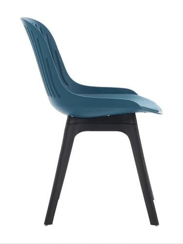 DC270 Стул пластиковый, ТЕМНО-СИНИЙ c подушкой, ноги черные