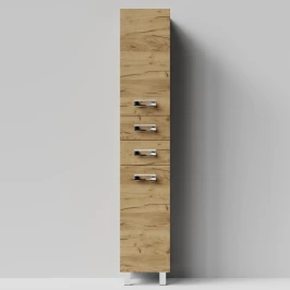 Пенал Орландо 35 напольный, Дуб Тортуга ПВХ 2357-43, левый, бельевая корзина