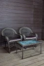 Садовый комплект из искусственного ротанга Мэдисон НЬЮ (Medison NEW) Balcony set с прямоугольным столиком с подушками на сиденье